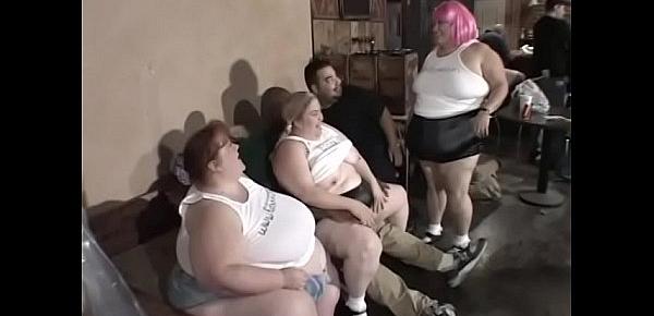  Experienced female athletes SinDee Williams, Partty Parker and Tia Davis needs little pre-show warm-up before The Worlds First 300 Lb Gang Bang starts